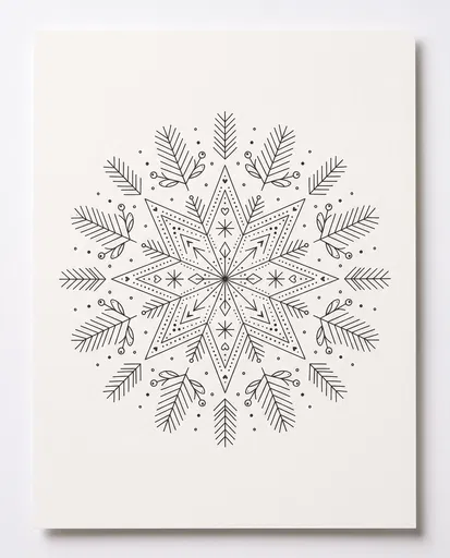 Nordic Folk Art Christmas Star Illustration