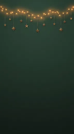 Hanging Brass Stars and Fairy Lights
