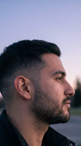 Man With Low Fade Haircut Profile