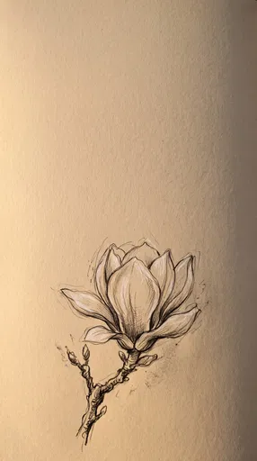 Charcoal Sketch of Magnolia Blossom