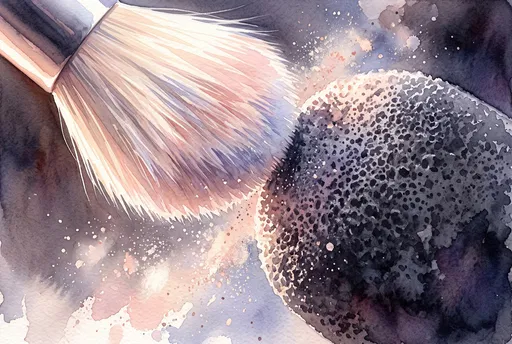 Watercolor Makeup Brush on Microphone Cover