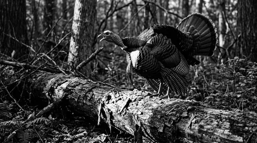 Wild Turkey Calling on Fallen Log