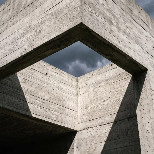 Brutalist Board-Formed Concrete Architecture Corner
