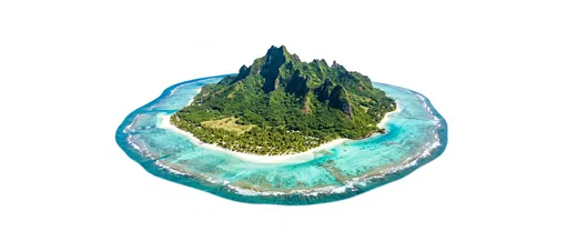 Isolated Tropical Island with Turquoise Reef