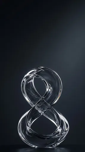 Clear Crystal Mobius Loop on Dark Background