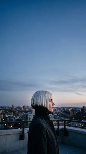 Woman With Two-Tone Bob On Rooftop