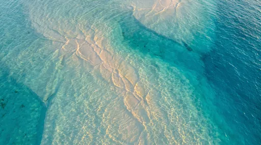 Aerial View of Tropical Shallow Sandbars