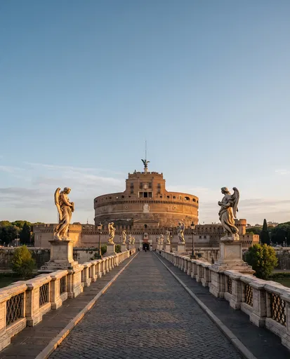 Castel Sant'Angelo and Bridge at Sunset