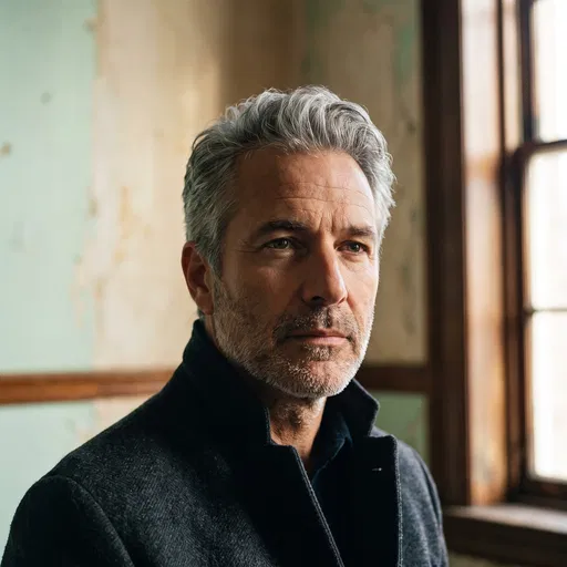 Distinguished Mature Man By Window