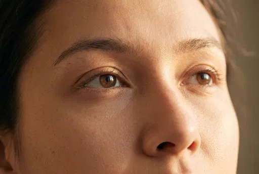 Close-Up of Brown Eyes in Warm Light
