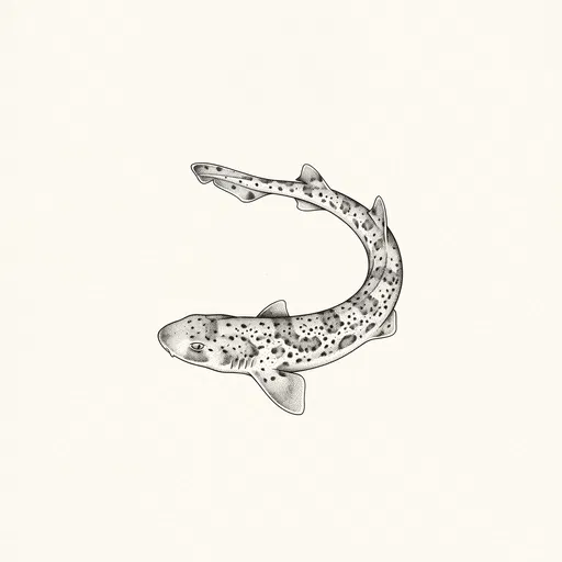 Stippled Ink Illustration of Spotted Catshark