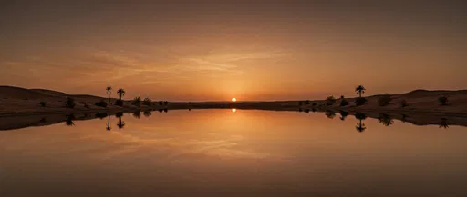 Desert Oasis Sunset Reflection
