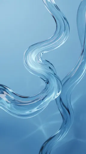 Swirling Light Blue Translucent Glass Ribbons