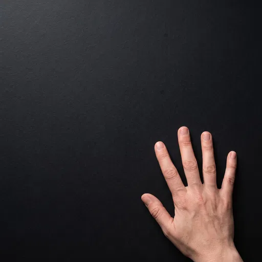 Overhead Hand on Dark Matte Surface