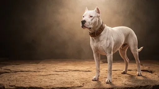 White Dogo Argentino Studio Portrait
