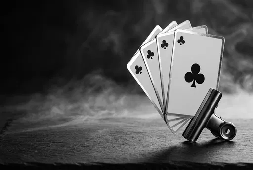 Monochrome Club Playing Cards in Metal Clip