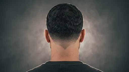 Rear View of V-Neck Taper Fade Haircut