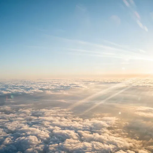 Aerial View Above Sunset Cloud Deck