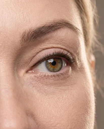 Macro Shot of Hazel Eye With Eyeliner