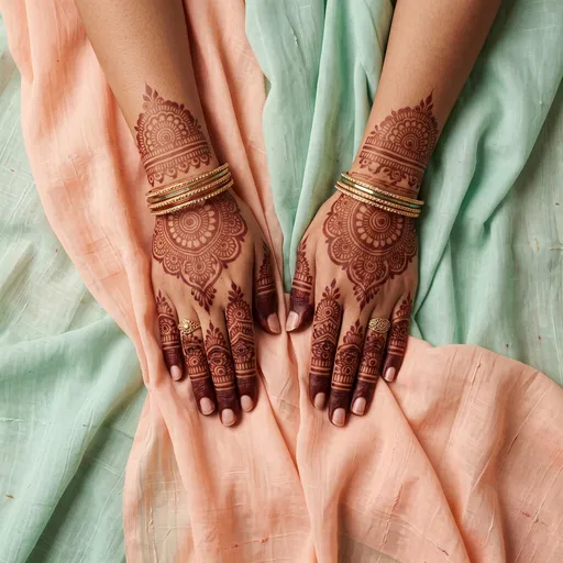 Hands Adorned With Intricate Henna Mehndi