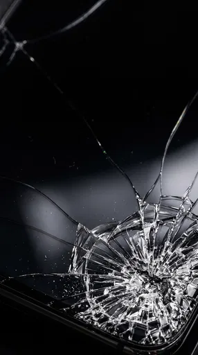 Shattered Smartphone Screen Macro Background