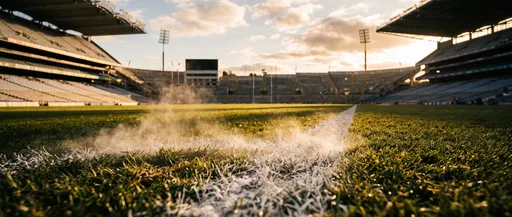 Golden Hour Stadium Turf Chalk Line