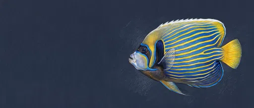 Emperor Angelfish Colored Pencil Illustration