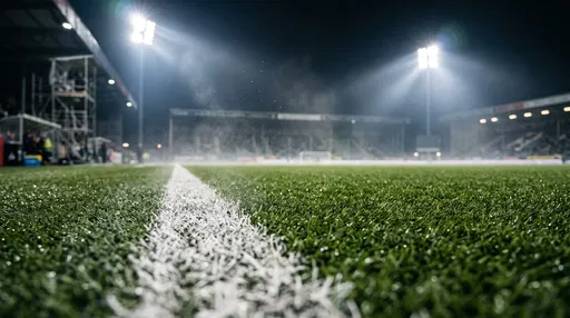 Night Stadium Turf and Floodlights