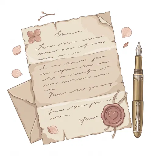 Vintage Parchment Love Letter Clipart