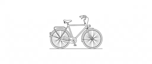 Minimalist Line Drawing of Classic City Bicycle