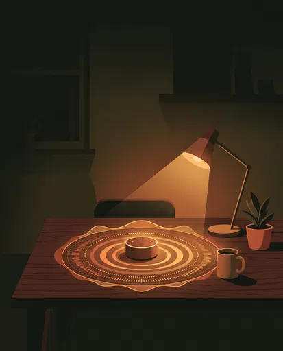 Glowing Smart Home Hub on Desk