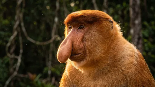 Close-Up Portrait of Male Proboscis Monkey