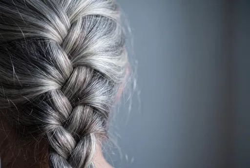 Close-Up of Silver French Braid