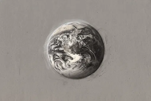 Charcoal and Chalk Drawing of Earth