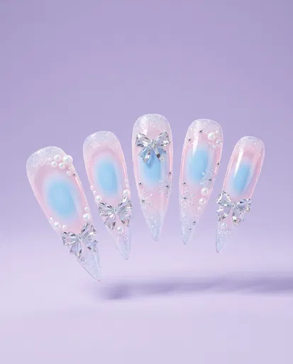 Pastel Winter Aura Press-On Nails