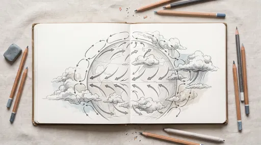 Sketchbook Illustration of Global Wind Patterns