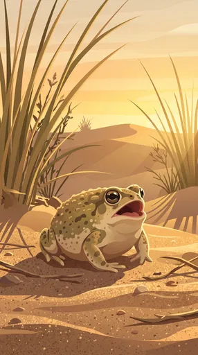 Desert Frog Squeaking in Golden Sunlight