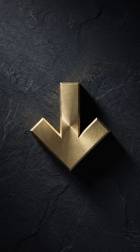 Brushed Brass Downward Arrow on Slate