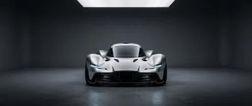 Brushed Aluminum Hypercar in Dark Studio