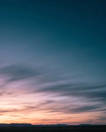 Pastel Twilight Sky Over Low Horizon