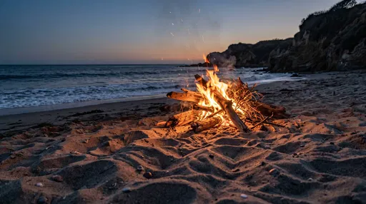 Driftwood Bonfire on Twilight Beach