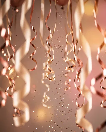 Rose Gold and Ivory Party Ribbons