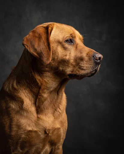 Fox-Red Labrador Studio Profile Portrait