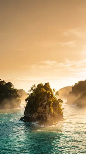 Tropical Sea Stack at Sunset