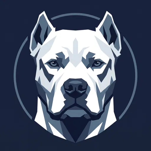 Geometric Dogo Argentino Head Illustration