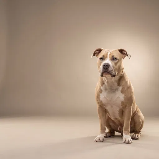Fawn American Bully Dog Studio Portrait