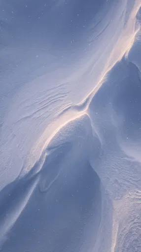 Minimalist Snow Dunes in Twilight Light