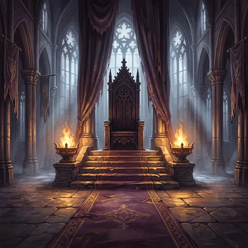 Gothic Royal Throne Room Illustration
