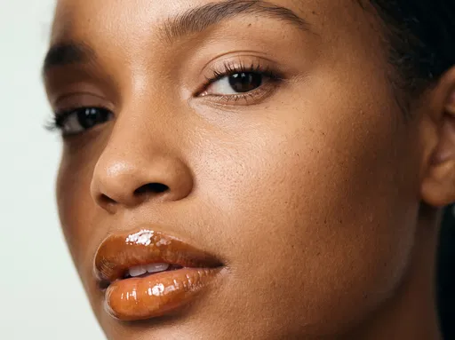 Macro Portrait with Amber Lip Gloss
