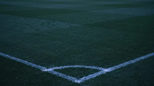 Football Pitch Corner Arc at Twilight